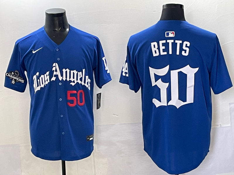 Men Los Angeles Dodgers #50 Betts Blue 2025 Nike MLB Jersey style 0013->los angeles dodgers->MLB Jersey